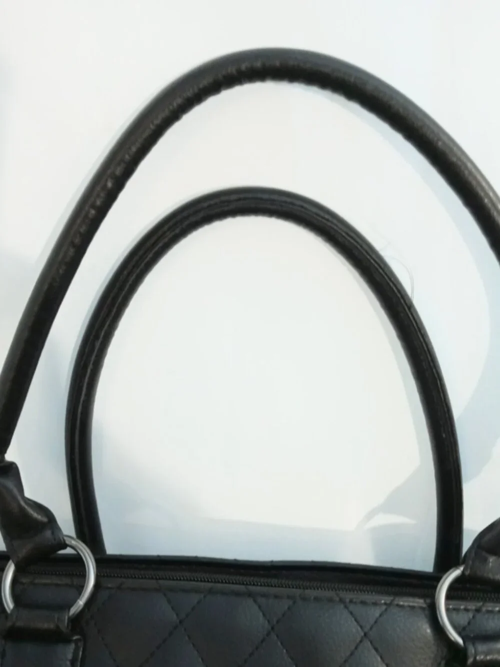 Solo Black Quilted Laptop Tote Shoulder Bag w/ Strap 18